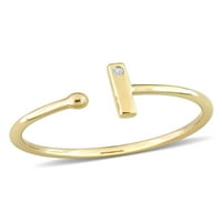 10-karatni inicijalni prsten od žutog zlata s dijamantnim naglaskom