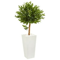 Gotovo prirodno 4 'maslinara Topiary Umjetno stablo bijele sadnice UV otporno