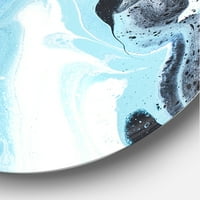DesignArt 'Sažetak plavih i žutih valova' Moderni krug metal zida - disk od 11