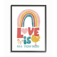 Stupell Industries Whimsical Kid's Rainbow Love je sve što trebate citate Framed Wall Art dizajn Jennifer McCully,