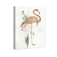 Wynwood Studio životinje zidne umjetničke platnene ptice besplatni flamingo - zlato, bijelo