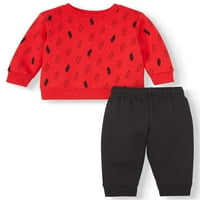 Ganimals Baby Boy Print Twichirt & Solid Sweatpants, Outfit Set