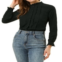 Jedinstvene ponude ženskog gumba za čipkaste čipke Up Bluza dugih rukava