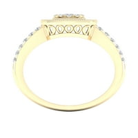 Imperial 1 2CT TDW Diamond 10K žuti zlato klaster halo zaručnički prsten
