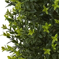Gotovo prirodni 40in. Ixora topiary s bijelim sadnicom otpornim na UV, zeleno