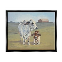 Dječja krava obiteljska farma portret životinja i insekata slika u crnom okviru umjetnički tisak zidna umjetnost