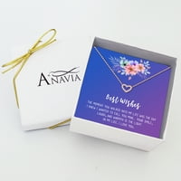 Anavia najbolje želje poklon kartice visokokvalitetna modna ogrlica od nehrđajućeg čelika za njezin poklon, poklon