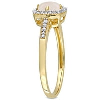 Miabella Ženska karat T.G.W. Opal i karat Diamond 10kt žuti zlatni halo prsten