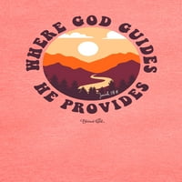 Blagoslovljena djevojka majica za žene - gdje Bog vodi - Coral Heather - Mala