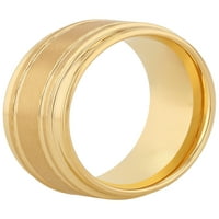 Muški zlatni ton volfram -garnitura STEP STEP Wedding Band - Muški prsten
