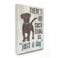 Stupell Industries Ne samo pseća fraza obiteljski kućni ljubimac smeđe plave riječi dizajn platna zidni umjetnički