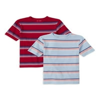 Dječaka za dječake prugaste majice s kratkim rukavima, 2-pack, veličine 4-16