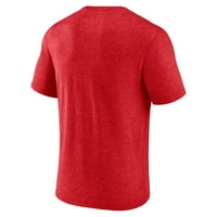 Muški fanatici markirani heathered Scarlet Nebraska Huskers Retro Arc Tri-Blend majica