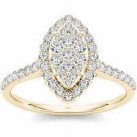Carat T.W. Dijamantni 10KT žuto zlato zaručnički prsten u obliku markiranja